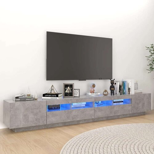 vidaXL TV ormarić s LED svjetlima siva boja betona 260 x 35 x 40 cm Cijene