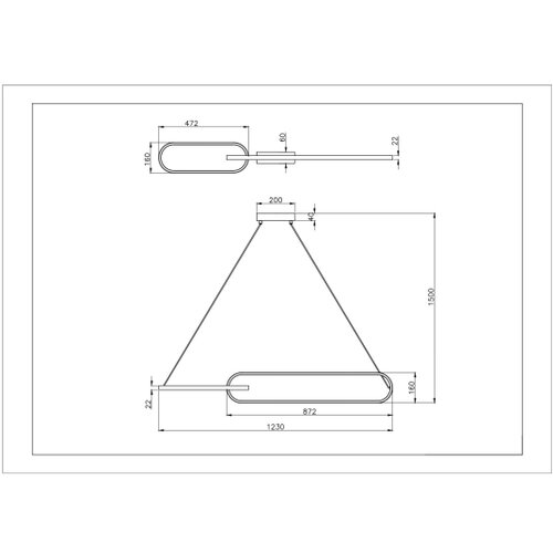 Zuma line P241145502A - led luster na sajli ravon 2xLED/40W/230V crna/zlatna Slike