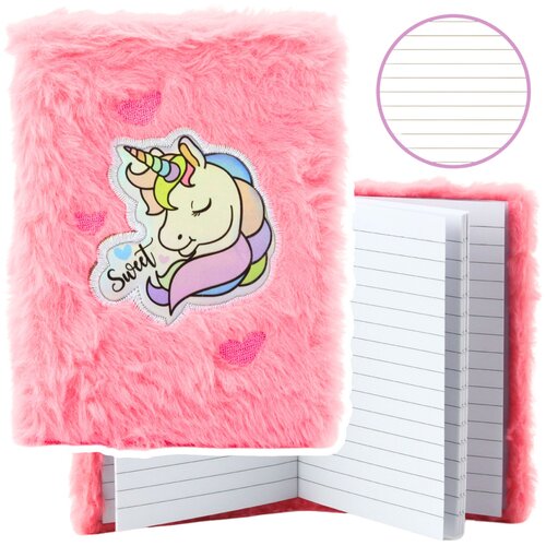  Plush Notebook Lined Unicorn Pink A6 80 Sheets Cijene