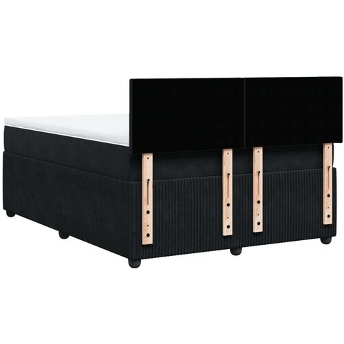 VidaXL Krevet s oprugama i madracem crni 140x200 cm bar&amp;scaron;unasti Slike