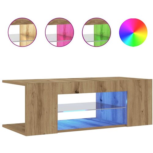 Maison Chic TV omarica - TV stojalo - Televizijska omarica z LED artisan hrast 90x39x30 cm inženirski les, (21699021) Slike