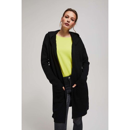 Marisse Long Cardigan With Pockets, Black Cene