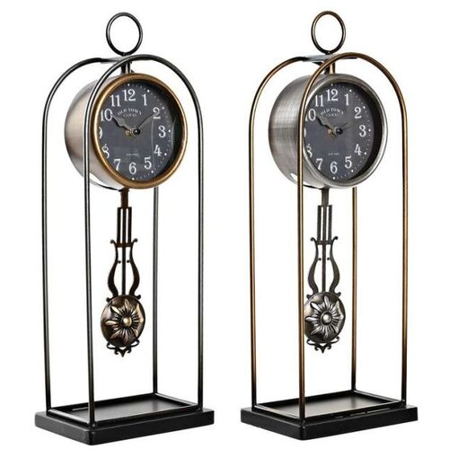  Galda pulkstenis DKD Home Decor Kristal Crna zlatan Željezo (17 x 12 x 46 5 cm) (2 kom.) Cijene