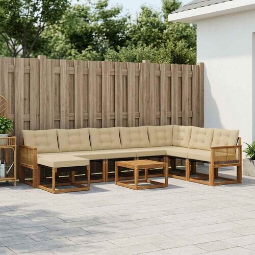  Set vanjskih sofa 9 pcs Prirodna i bež Cijene