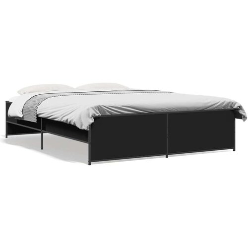 VidaXL okvir za krevet crni 160x200 cm konstruirano drvo i metal Slike