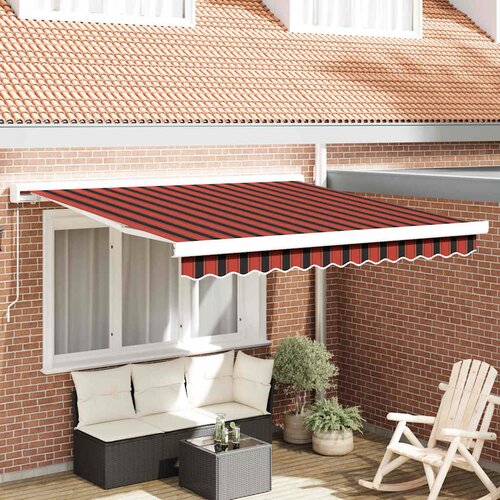  Skrovita tenda Crvena i Crna 350 x 250 cm Tkanina i Metal Cijene