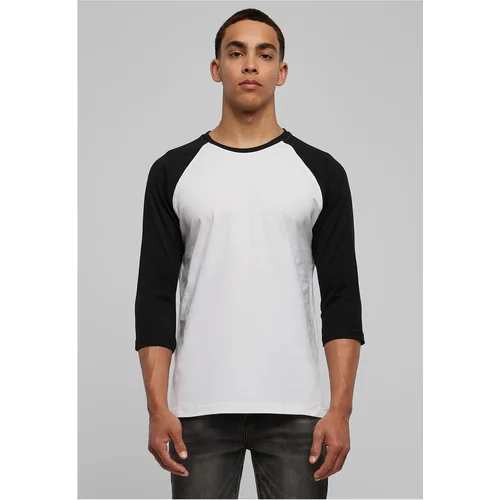 Urban Classics Contrasting raglan T-shirt with 3/4 sleeves wht/bl