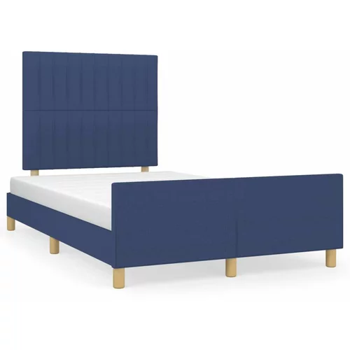  Okvir za krevet s uzglavljem plavi 120x190 cm od tkanine