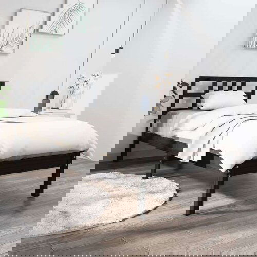  Posteljni okvir črn iz trdnega lesa 100x200 cm, (20646296) Slike