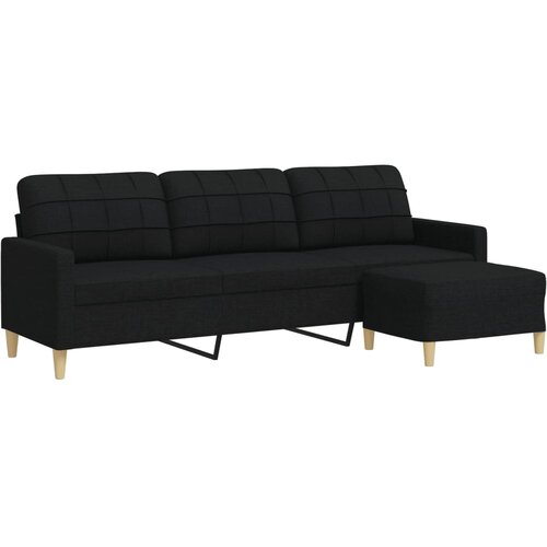 Maison Chic kavč - Sofa - Kanape trosed s stolčkom za noge črn 210 cm blago, (21727934) Cene