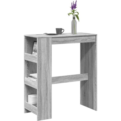 vidaXL Barska miza s policami siva sonoma 90x40x103,5 cm inž. les Cene