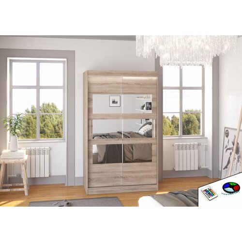 ADRK Drsna omara z ogledalom in LED lu�jo KOLORADO, 120 cm - HRAST TARTUF Cene
