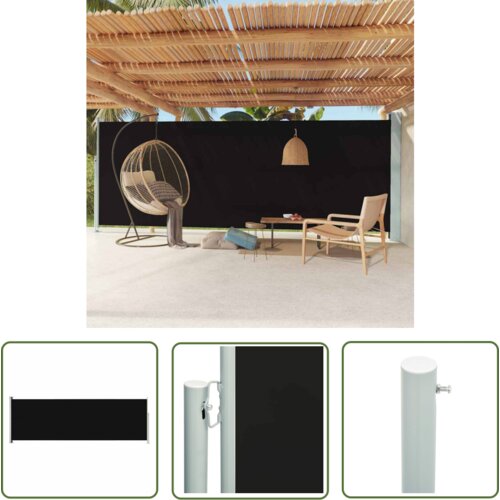  The Living Store Zložljiva stranska tenda za teraso 200x600 cm črna - Stranska Tenda, (21742331) Cene