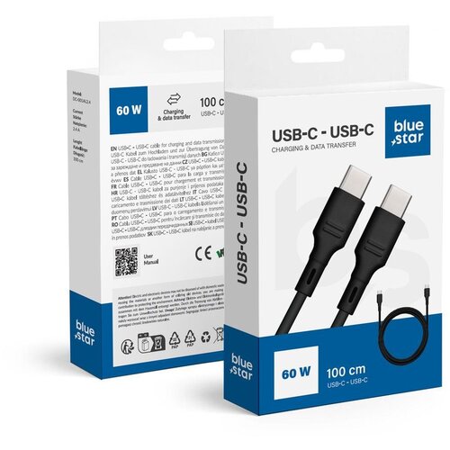 Blue Star kabal (kabl)  60W type c natype c 3A DC-001CC3.0 1m crni Cene