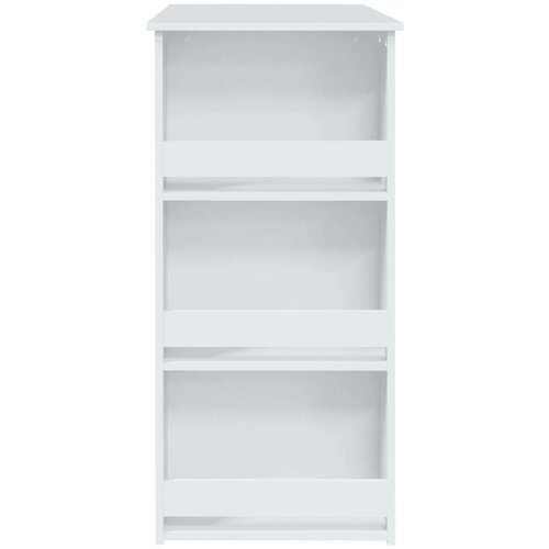 VidaXL Barski stol sa stalkom za pohranu bijeli 102x50x103,5cm iverica Slike