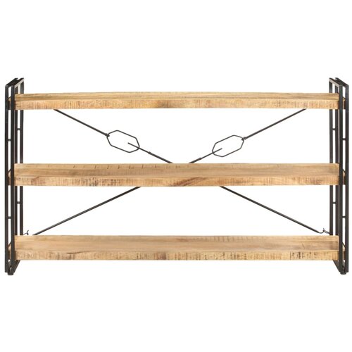 Maison Chic Knjižna omara - Knjižni regal 3-nadstropna 140x30x80 cm trden mangov les, (21725249) Slike