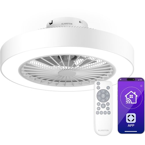 Klarstein ZenBreeze pametni stropni ventilator sa svjetlom | 48 cm | 16 W | Tihi | LED | Akril Cijene