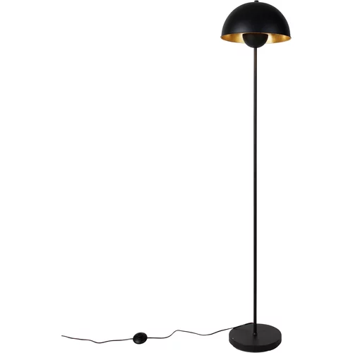 QAZQA Pametna stoječa svetilka črna z zlatom vključno z Wifi A60 - Magnax