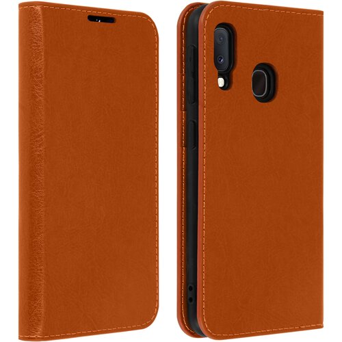 AVIZAR etui, držalo za kartice in stojalo za video iz pravega usnja - camel str. samsung galaxy A20e, (20599943) Cene