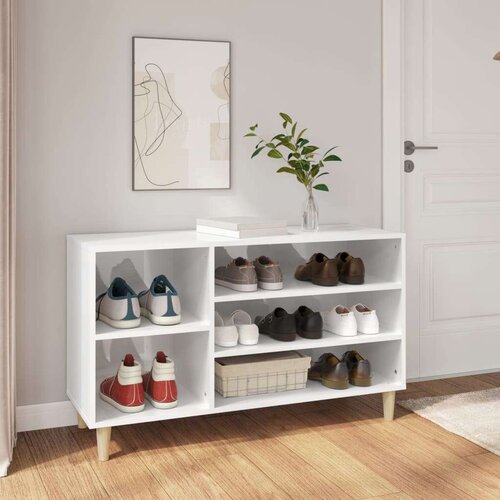 Ormarić za cipele sjajni bijeli 102x36x60 cm konstruirano drvo Slike
