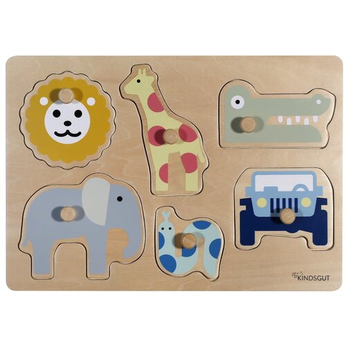 Kindsgut Drvena reljefna puzzle (broj komada 6 kom) Safari &amp;ndash; Slike
