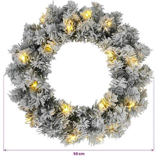  Božićni vijenac Zelena i bijela &amp;Oslash; 50 cm PVC 25 LED lampica Slike
