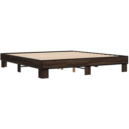 VidaXL Okvir za krevet boja hrasta 180x200cm konstruirano drvo i metal Slike