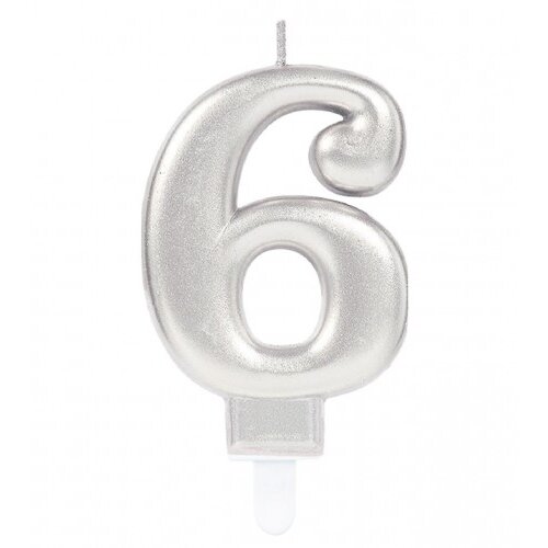 Amscan Svijeća rođendanska broj 6 siva 9903694 Cijene