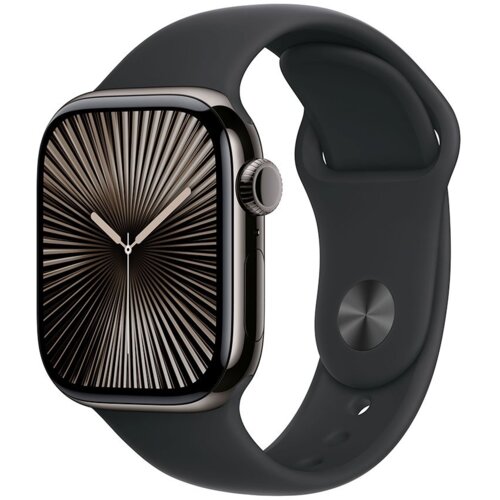 Apple Watch Series 10 GPS + Cell. 42mm Slate TC, Black Sport Band - S/M, (MWXG3QCA) Slike