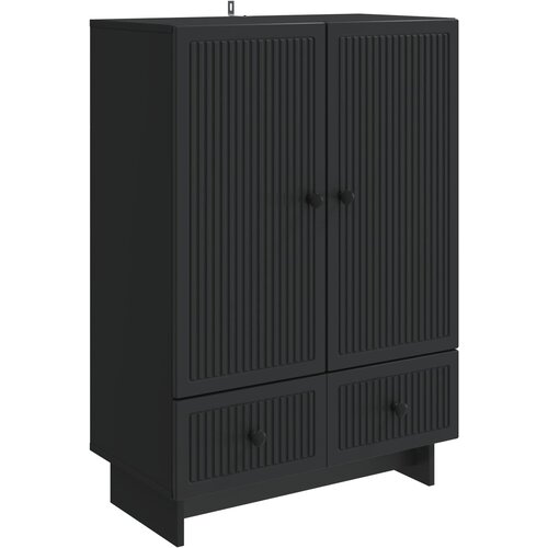 vidaXL Strani &scaron;al Črna 66 x 34,5 x 95 cm Konstruirano leseno, (5000217659) Cene