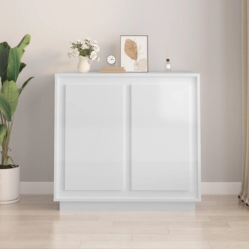vidaXL Komoda visok sijaj bela 80x34x75 cm inženirski les Cene