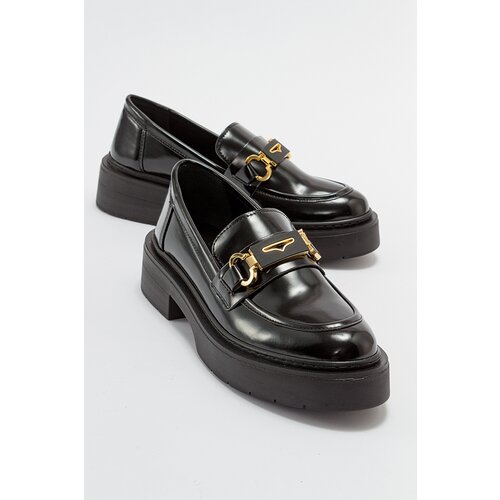 LuviShoes UNTE Women's Black Spreading Loafers Slike