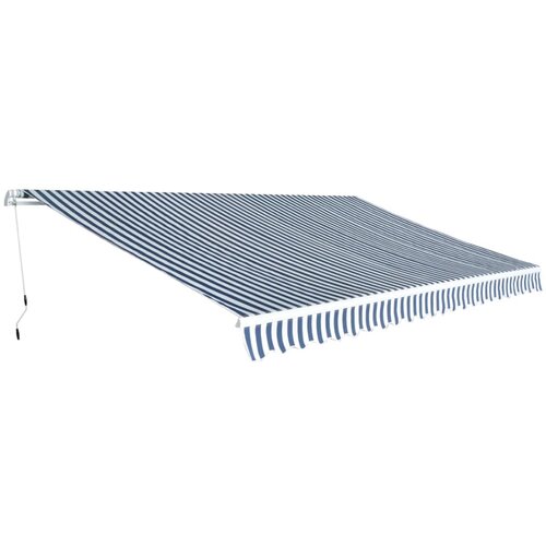 VidaXL Ročno zložljiva tenda 500 cm modra in bela Slike