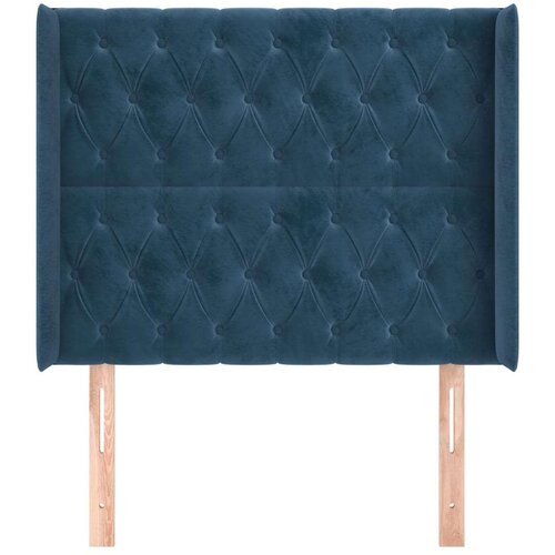  Uzglavlje s u&amp;scaron;ima tamnoplavo 103x16x118/128 cm bar&amp;scaron;unasti Slike