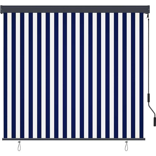 VidaXL Vanjska Roleta Prugasti Plava i bijela 180 x 250 cm tkanina Slike