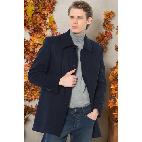 Dewberry PLT8206 MEN&amp;#039;S COAT-PLAIN NAVY BLUE Slike