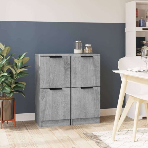  Komoda 2 kosa siva sonoma 30x30x70 cm konstruiran les, (20654620) Slike