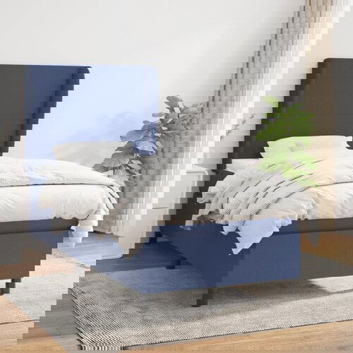 vidaXL Krevet s oprugama i madracem plavi 90 x 190 cm od tkanine Cijene