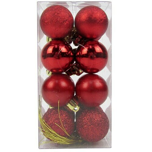  set kuglica za božićno drvce (crvene boje, plastika, 16 kom.) Cijene