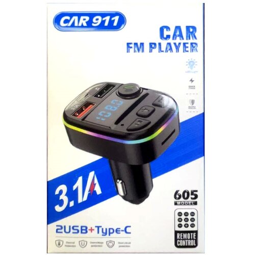  BLUETOOTH FM TRANSMITER CAR 911 605 3.1A+PD Slike
