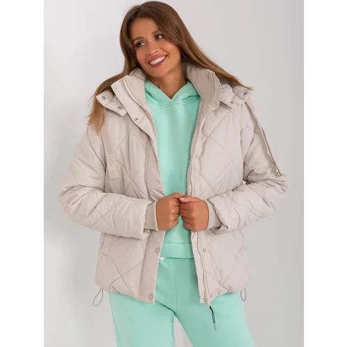Fashion Hunters Light beige winter jacket with cuffs SUBLEVEL