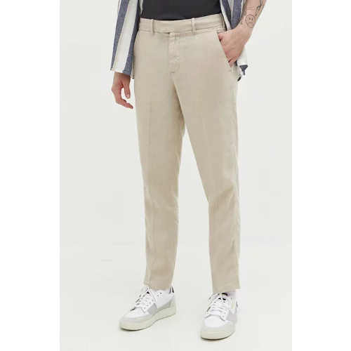 Abercrombie & Fitch Lanene hlače boja: bež, ravni kroj