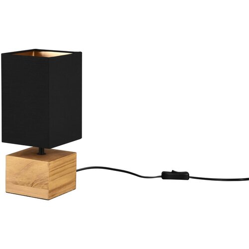  Črna/naravna namizna svetilka s tekstilnim senčilom (višina 30 cm) Woody – Cene