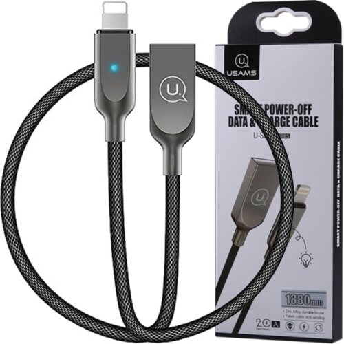 Usams U-SUN POWER-OFF KABEL ZA LIGHTNING BLACK/BLACK 1,9M ZA IPHONE, (21980377) Cene