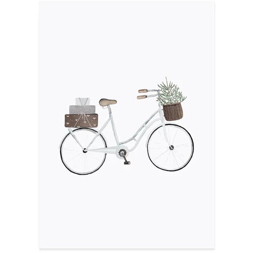 Eulenschnitt Akvarelna kartica - Christmas Bicycle Cene