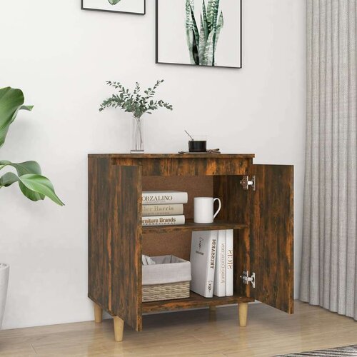  Komoda boja dimljenog hrasta 60 x 35 x 70 cm konstruirano drvo Slike