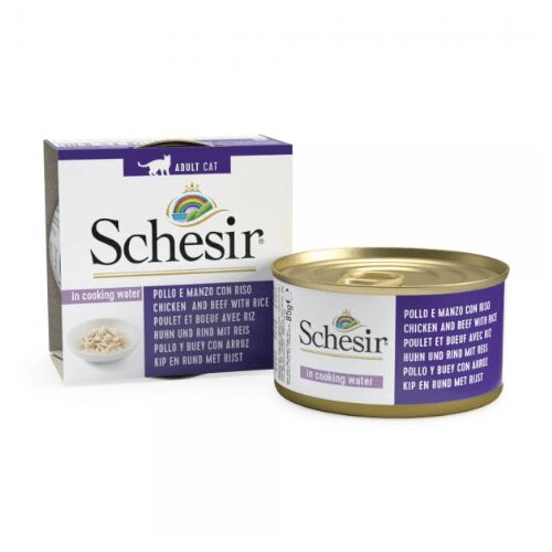 Schesir cat piletina,govedina,pirinač u sopstvenom soku, 85gr Slike
