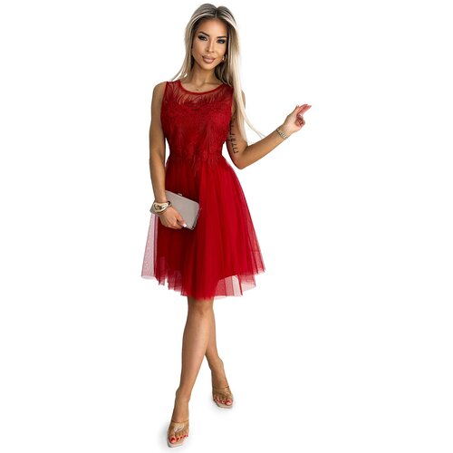 Numoco Women's dress with guipure and fine tulle Cene