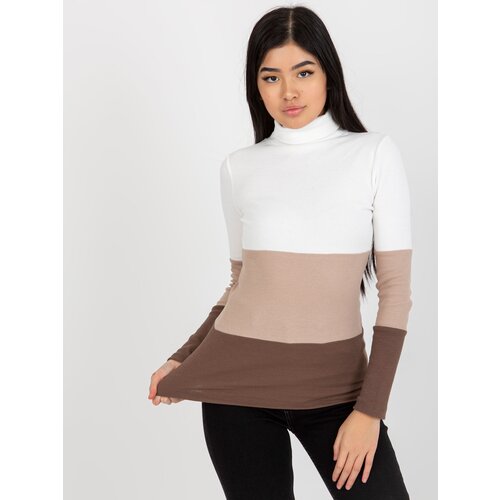 RUE PARIS Blouse-RV-BZ-8465.36X-white-brown Cene
