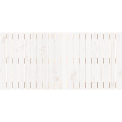  Zidno uzglavlje bijelo 127,5x3x60 cm od masivne borovine Slike